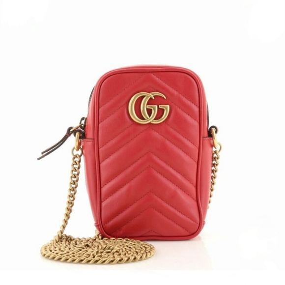 Gucci Handbags - Gucci Mini Marmont Vertical Phone Bag